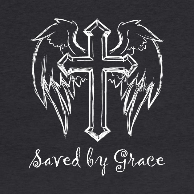 Saved by grace iron cross with wings by 4krazydazys